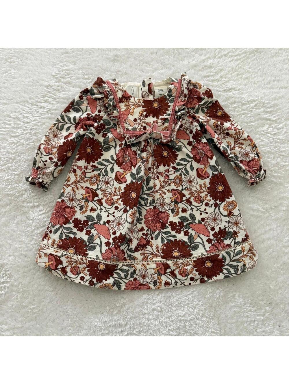 12m Floral Corduroy Dress